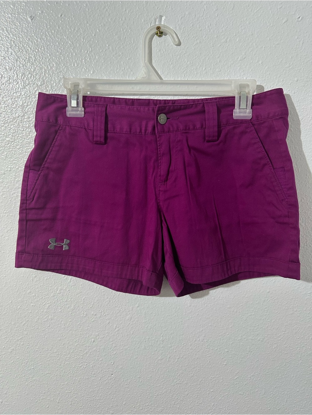 Under Armour Womens Sz 4 Purple Chino Shorts 4” Inseam Beach Athletic